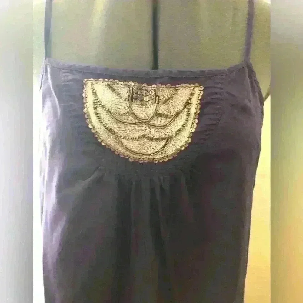 Old Navy Purple Spaghetti Strap Embellished Front Dress Women M